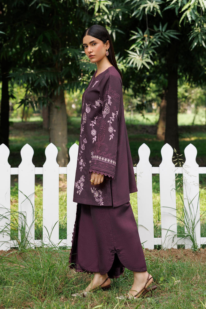 Plum Aura plum premium karandi 3-piece with shirt, trouser and shawl, Panache Apparel Winter Garden - image 6 of 11