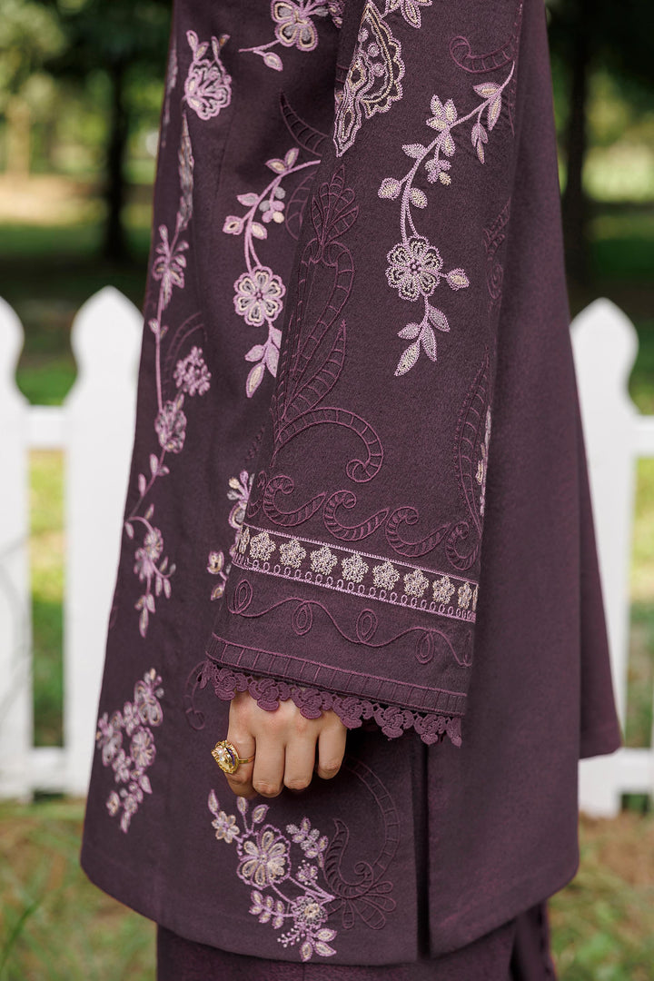 Plum Aura plum premium karandi 3-piece with shirt, trouser and shawl, Panache Apparel Winter Garden - image 9 of 11