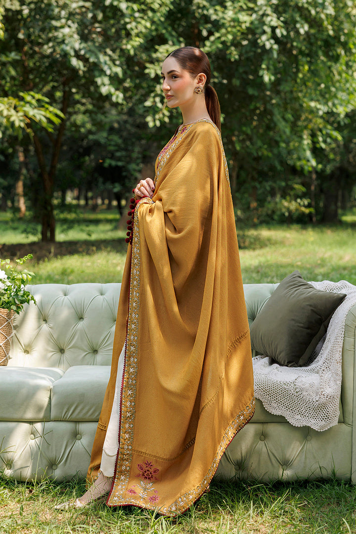 Amber Muse mustard premium karandi 3-piece with shirt, trouser and shawl, Panache Apparel Winter Garden - image 4 of 11