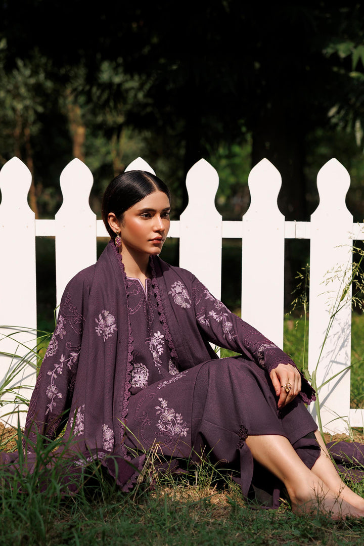 Plum Aura plum premium karandi 3-piece with shirt, trouser and shawl, Panache Apparel Winter Garden - image 11 of 11