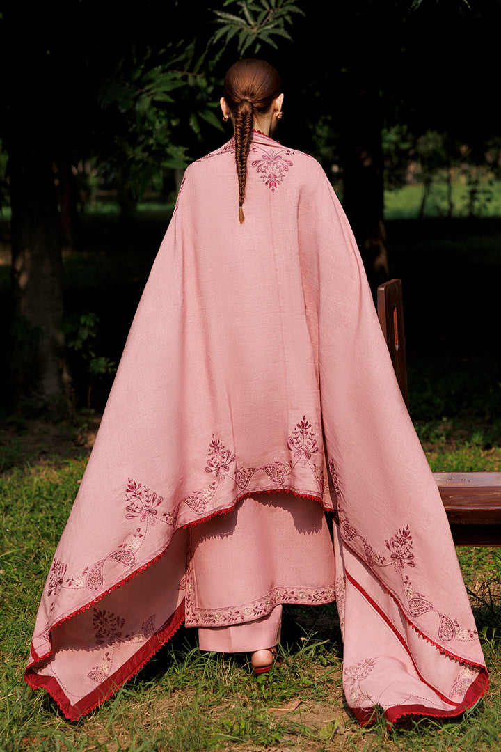 Dusty Rose dusty pink premium karandi 3-piece with shirt, trouser and shawl, Panache Apparel Winter Garden - image 4 of 10