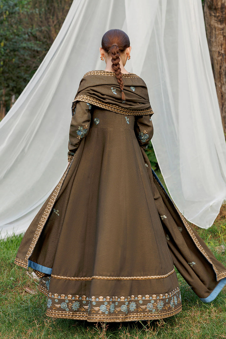 Olive Poise olive brown premium karandi 3-piece with shirt, trouser and shawl, Panache Apparel Winter Garden - image 6 of 8