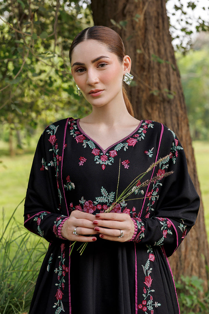 Night Bloom black premium karandi 3-piece with shirt, trouser and shawl, Panache Apparel Winter Garden - image 9 of 10