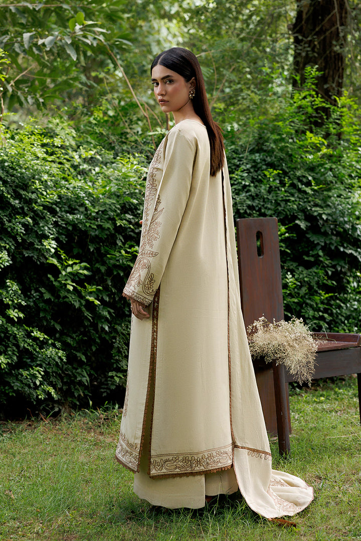 Ivory Willow ivory premium karandi 3-piece with shirt, trouser and shawl, Panache Apparel Winter Garden - image 3 of 9