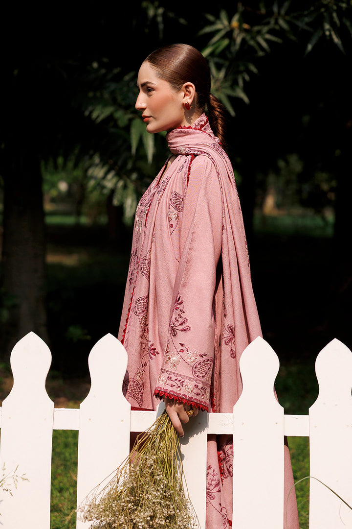 Dusty Rose dusty pink premium karandi 3-piece with shirt, trouser and shawl, Panache Apparel Winter Garden - image 8 of 10